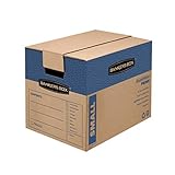 Bankers Box SmoothMove Prime Moving Boxes, Tape-Free, FastFold Easy Assembly, Handles, Reusable, Small, 12 x 12 x 6 Inches, 10 Pack (0062701)