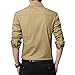 LOCALMODE Men's Military Slim Fit Dress Shirt Casual Long Sleeve Button Down Dress Shirts Khaki M