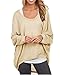 ZANZEA Women's Off-Shoulder Batwing Sleeve Blouse Casual Loose Oversized Baggy T-Shirt Sweater Pullover Top