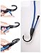 Micagos 48-Inch Blue/Black Adjustable Heavy-Duty Bungee Cord with Extra Wide Opening Steel Hooks(2pack)- Blue
