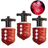 Leagway Spinning Tops Toys, Magic Spinning Top Gyro with Colorful Flashing LED Lights and Music for Kids Toddler Boys Girls, 3-Pack Retro Light-up Wood-Like Peg-top Gyro Spinner Toys Gift