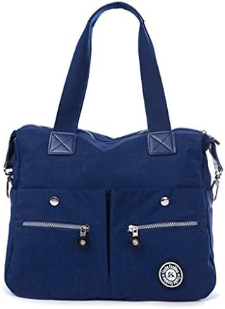 Kecartu Women's Water-resistant Nylon Shoulder Bag Lightweight Crossbody Handbag School Travel Work Totes-Dark Blue