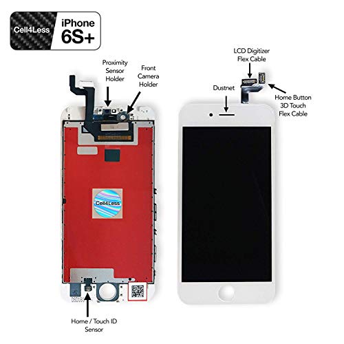 CELL4LESS LCD Touch Screen and Digitizer Assembly for The iPhone 6S Plus 5.5inch (Model A1634, A1687) (for iPhone 6S Plus White)