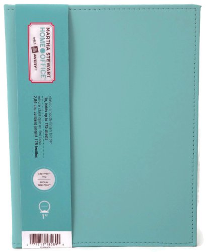 Martha Stewart Home Office with Avery Blue Shagreen Smooth Finish Small-format Binder, 1