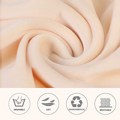 SearchI 6 Pack Fit Stretch Soft Velvet Dining Chair Covers Slipcover Protector, Removable Washable Fabric Short Chair Cover for Dining Room, Hotel, Ceremony (Creme, 6)