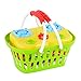 Acekid 20-Piece Kids Plastic Fruits Vegetables with Basket Cookware Cutting Food Set Stovetop Pretend Cooking Toys