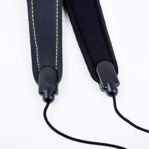 Baynne Adjustable Leather Sax Padded Pressure Reducing Strap with Clasp Saxophone Belt Shoulder Accessories