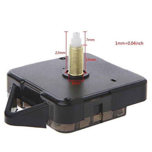Yeahii DIY Quartz Black Wall Clock Spindle Movement Mechanism Repair Parts Blue Hands