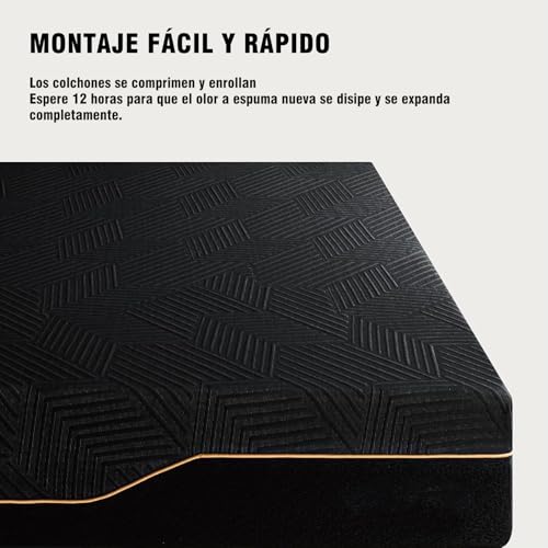 LOKOOY Colchón de Memory Foam 28cm, Colchones Matrimoniales con Gel de Enfriamiento, Colchon Firmeza Media en Caja, Alivio de Presión, Sin Fibra de Vidrio (King)