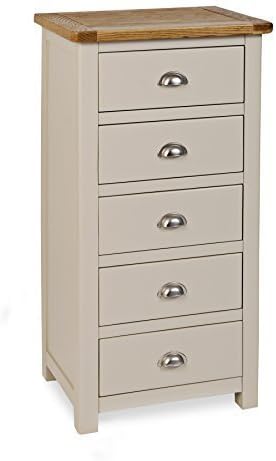 Roseland Padstow Painted 5 Drawer Tallboy Chest Chest Drawers