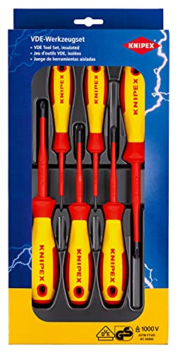 KNIPEX VDE Screwdriver Set Phillips/Pozidriv 6 Parts, 00 20 12 V03