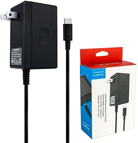 Nintendo Switch AC Adapter Type-C Fast Charging Kit With Cable Length: 1.5 Meter, Output: 5.0V - 1.5A / 15.0V - 2.6A Support TV Mode [Updated]