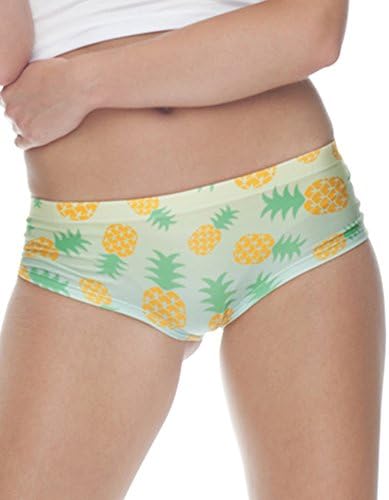 Pineapple Tropical Hipster Fashion Panties Womens Fruity Underwear Fun Lingerie Gifts with Hygienic Liner - Medium