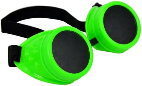 Cyber Goggles Steampunk Welding Goth Cosplay Vintage Goggles Rustic Green