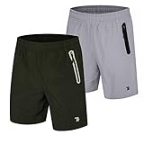 TBMPOY Men's 7'' Running Shorts Reflective Quick Dry Shorts with Zipper Pockets