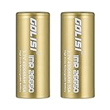 26650 IMR, GOLISI 2x 26650 Rechargeable Batteries, Top 15.91Wh 3.7V 4300mAh IMR Batteries, CDC 35A Li-Ion Battery, High Power High Discharge No Memory Effect Flat Top for High Drain Devices