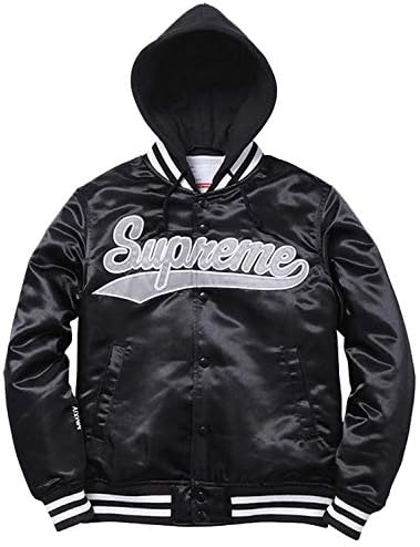 supreme black varsity jacket