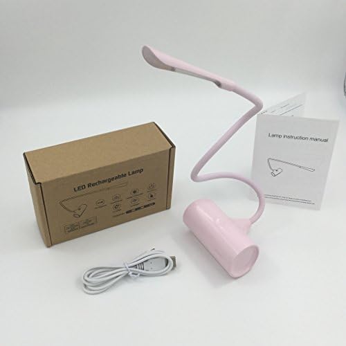 [Ystar] USB Rechargeable and Eye Protection LED Desk Lamp in Portable Size With 3 Level Brightness and Touch Control, Good for Bedside &amp; Kids Study (Pink)