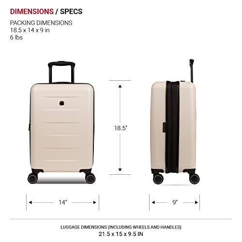SwissGear 8020 Hardside Expandable Luggage with Spinner Wheels, Cream
