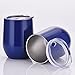 Skylety 12 oz Double-insulated Stemless Glass, Stainless Steel Tumbler Cup with Lids for Wine, Coffee, Drinks, Champagne, Cocktails, 2 Pieces (Navy Blue)