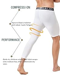 4 Pack Men's 3/4 One Leg Compression Tights Pants