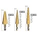 DRILLPRO 4Pcs HSS Titanium Coated Step Drill Bits Set Total 38 Sizes SAE Size Bits