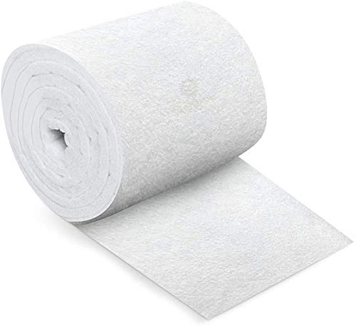 SunGrowAquarium Crystal Clear Filter Floss - for Fish Tank, Koi Pond Filter Pad - Water Filter Media Roll. 1" Thick, 12" Wide x 70" Length