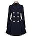 H&N HN Women Warm Slim Elegant Long Trench Coat Jacket Double Breasted Pea Overcoat