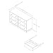 South Shore Litchi 6-Drawer Double Dresser, Pure White with Nickel Finish Knobs