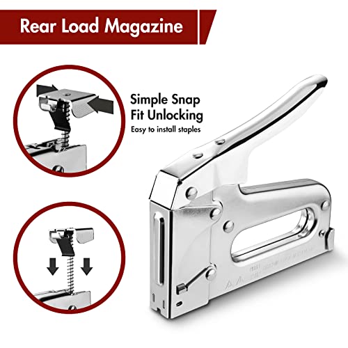 Arrow T50 Heavy Duty Staple Gun Kit, All Chrome Steel Stapler, with