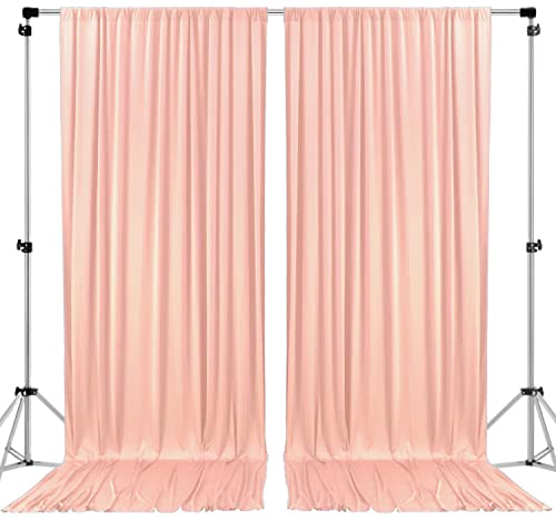 AK Trading CO. Polyester-Hintergrundvorhänge mit Stangentaschen – Hochzeitszeremonie, Party, Zuhause, Fensterdekorationen – Pfirsich, 1,5 x 3 m