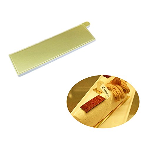 100Pcs Gold Mousse Cake Boards Cupcake Dessert Displays Tray, Wedding Birthday Cake Pastry Decorative Kit Bakeware Cake Tool (Long Bar)