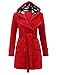Women's Military Button Hooded Fleece Belted Jacket
