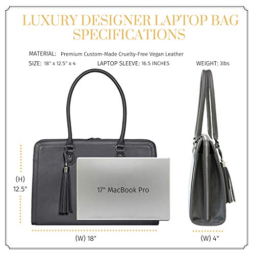 Laptop Bag for Women 17 inch Handmade Luxury Computer Briefcase