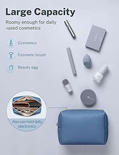 Gonex Small Makeup Bag for Purse, Water-Resistant PU Vegan Leather