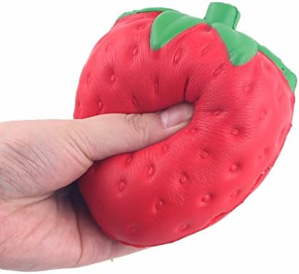 Slow Rising Jumbo Strawberry Toy, Aigogo Cream Scented Fruits Food Squishy Squishies Cute Kawai Soft Toys Release Stress Anxiety