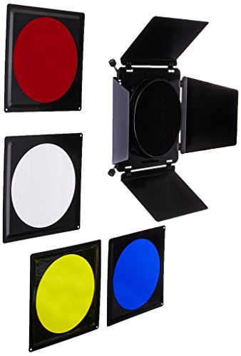 Fotodiox Fotodiox Universal Barndoor Kit with 45 Degree Honeycomb Grid & Color Gels, for Bowens Gemini Standard, Classica Powerpack, R Series, Rx Series and Pro Series Strobe Flash Light with 5.5-Inch - 7-Inch Reflector