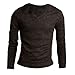 Allegra K Men V Neckline Long-sleeved Slim Fit Knit T-shirt