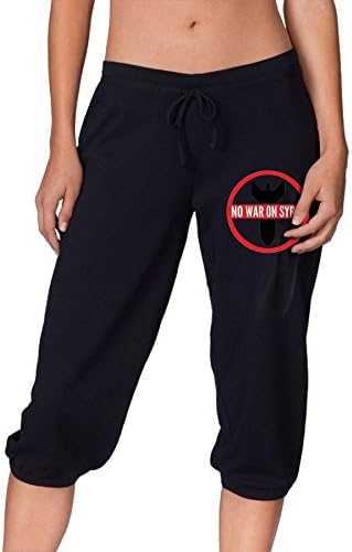 No War On Syria Bomb Women's French Terry Jersey Banded Knee Pant