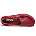 CIOR Women's Genuine Leather Loafers Casual Moccasin Driving Shoes Indoor Flat Slip-on Slippers,M912,Red,39