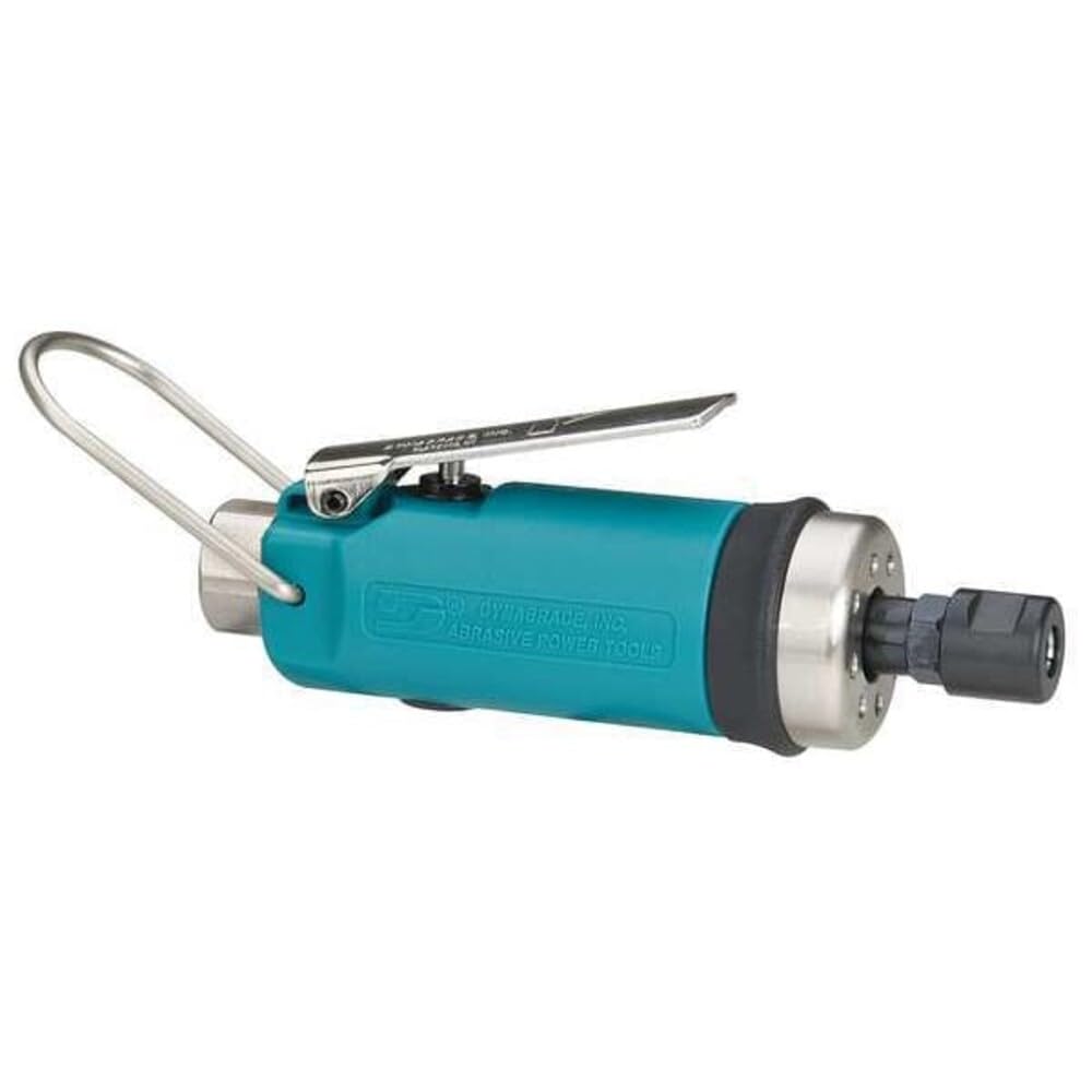 Dynabrade 52202 Amoladora troqueladora de línea recta de 0,4 hp, 30 000 RPM, sin engranajes, escape delantero, pinzas de 1/4 y 6 mm
