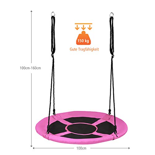 DREAMADE Nestschaukel Garten Schaukel höheverstellbar für In- und Outdoor, Tellerschaukel Rundschaukel Hängeschaukel für… – Bild 4
