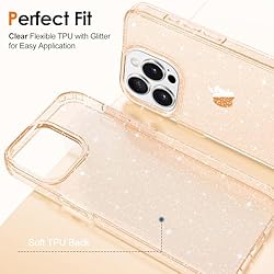 Hython Case for iPhone 15 Pro Case Glitter, Cute
