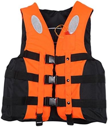 Life jacket Life Vests Swimming Vest Swimwear Adult Kids Life Jacket Buoyancy Vest Survival Suit with Whistle for Swimming Boating Kayaking Sandbeach Water-Skiing Surfing (ORANGE, XXXL)