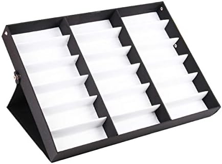 Dealkoo 18 display Grid Case Box Sunglasses Storage Display Box