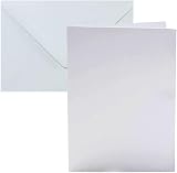Papa Prints Pack of 50 A6 Blank Cards and Envelopes 350 GSM White