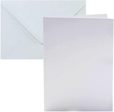 Papa Prints Pack of 50 A6 Blank Cards and Envelopes 350 GSM White