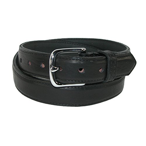 Boston Leather Men's Bison Leather 1.25 Inch Dress Belt, 40, Black