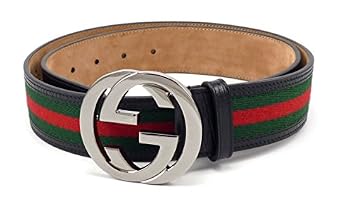 100% authentic Gucci Green and Red Leather Belt the original model with silver Authentic Gucci Web Green/Red Canvas Silver Interlocking G  main image 4
