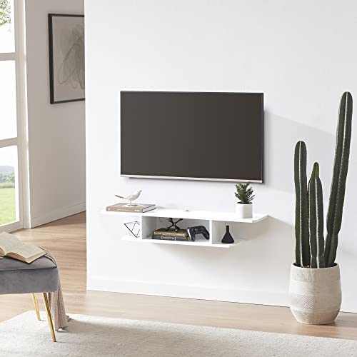 Floating TV Stand Wall Mounted Entertainment Center Media Console Component Shelf Under TV with